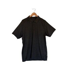 Lululemon Metal Vent Tech Polo Mens L Gray Space Dye Short Sleeve Athletic Shirt
